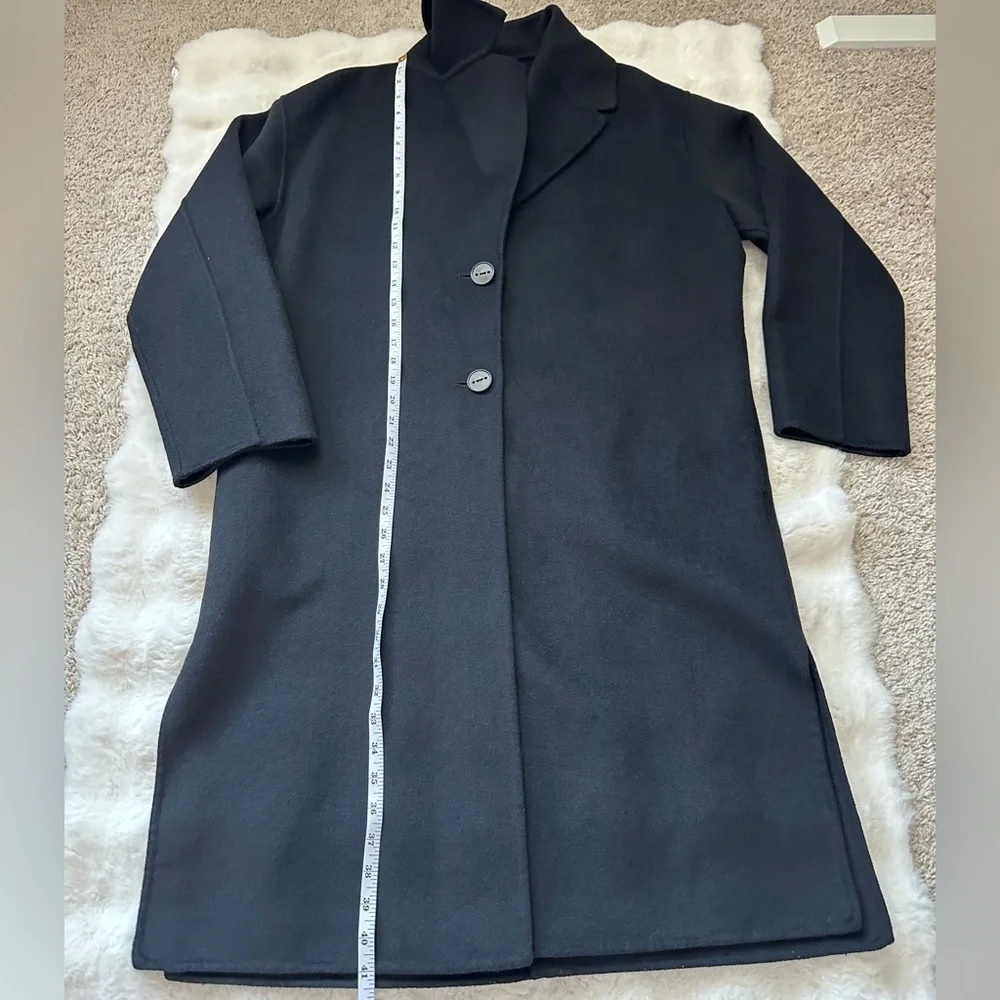 Rebecca Minkoff Relaxed Double Face Black Wool Blend Coat-M - Picture 11 of 11